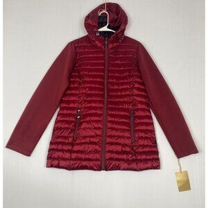 Laurier Women’s Hooded Puffer Jacket Soft Shell  Biking Red  waterproof Size XS